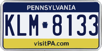 PA license plate KLM8133