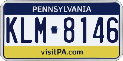 PA license plate KLM8146