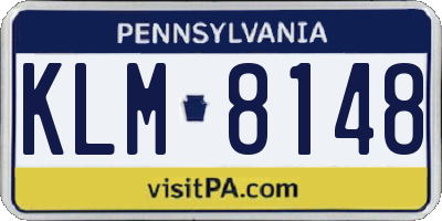 PA license plate KLM8148