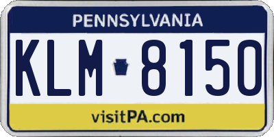 PA license plate KLM8150