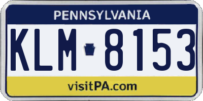 PA license plate KLM8153