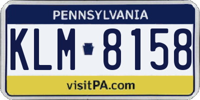 PA license plate KLM8158
