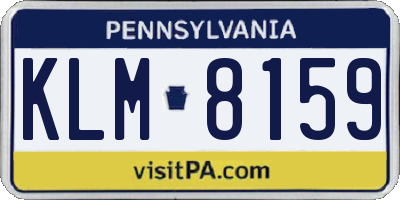 PA license plate KLM8159