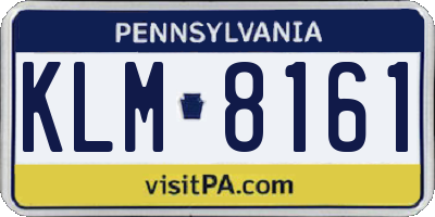 PA license plate KLM8161
