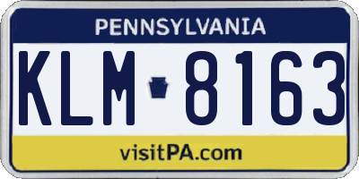 PA license plate KLM8163