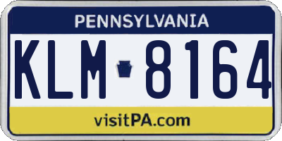 PA license plate KLM8164