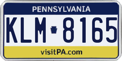 PA license plate KLM8165
