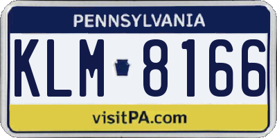 PA license plate KLM8166