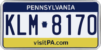 PA license plate KLM8170