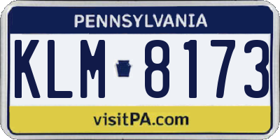 PA license plate KLM8173