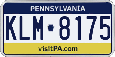 PA license plate KLM8175