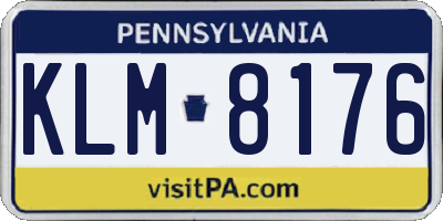 PA license plate KLM8176