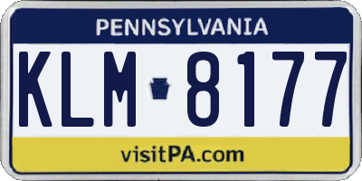 PA license plate KLM8177