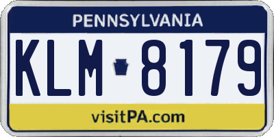 PA license plate KLM8179