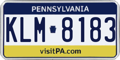 PA license plate KLM8183