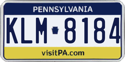 PA license plate KLM8184
