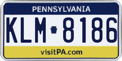 PA license plate KLM8186