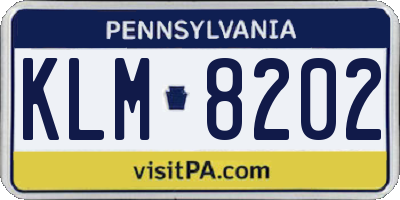 PA license plate KLM8202