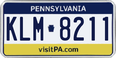 PA license plate KLM8211