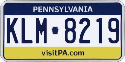 PA license plate KLM8219
