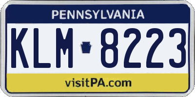 PA license plate KLM8223
