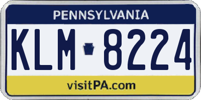 PA license plate KLM8224