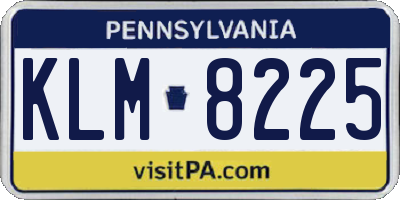 PA license plate KLM8225