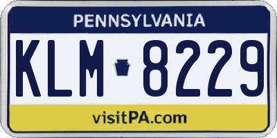 PA license plate KLM8229