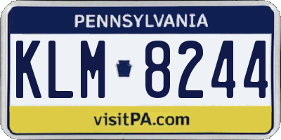 PA license plate KLM8244