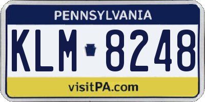 PA license plate KLM8248