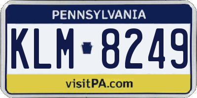 PA license plate KLM8249