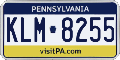 PA license plate KLM8255