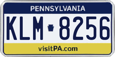 PA license plate KLM8256