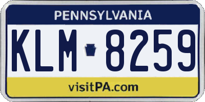 PA license plate KLM8259