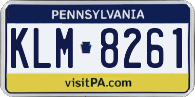 PA license plate KLM8261