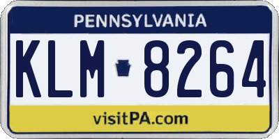 PA license plate KLM8264