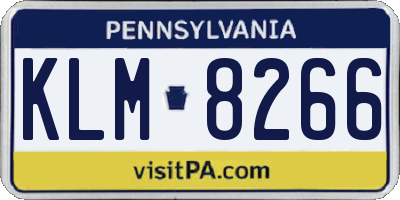 PA license plate KLM8266