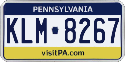 PA license plate KLM8267