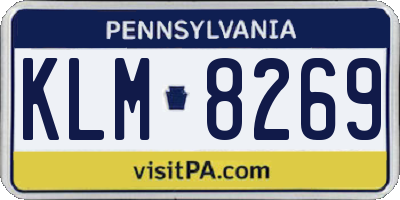 PA license plate KLM8269