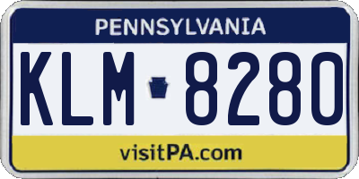 PA license plate KLM8280