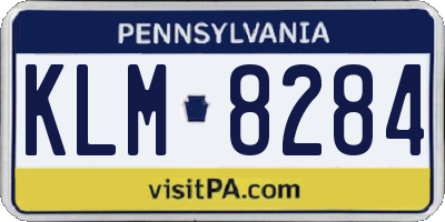 PA license plate KLM8284