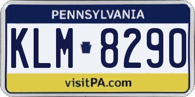 PA license plate KLM8290