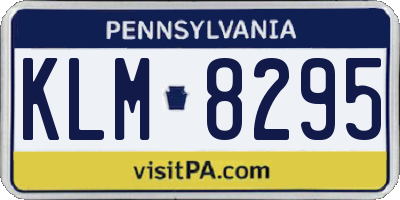PA license plate KLM8295
