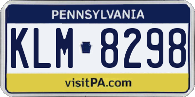 PA license plate KLM8298