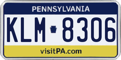 PA license plate KLM8306