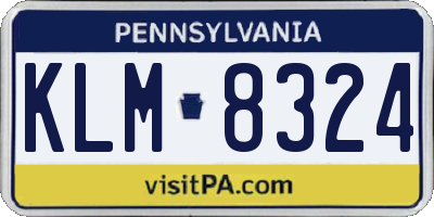 PA license plate KLM8324