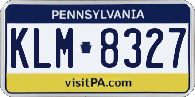 PA license plate KLM8327