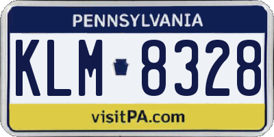 PA license plate KLM8328