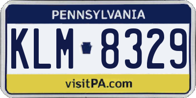 PA license plate KLM8329
