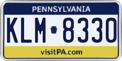 PA license plate KLM8330
